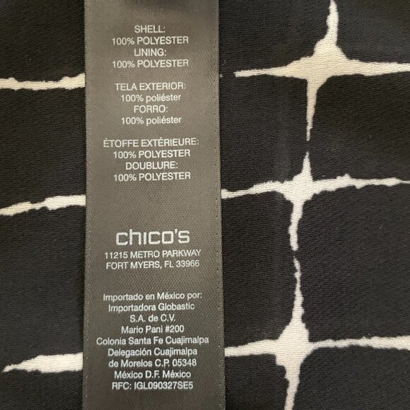 Chico's Black Label Grid Pattern Tunic Top Sz 0 (S/4) #2E - Picture 11 of 14